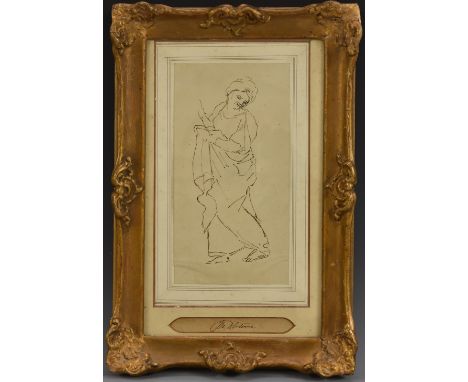 English School (late 18th/early 19th century)Old Master preparatory drawing, Portrait of a Lady from Classical Antiquityindis