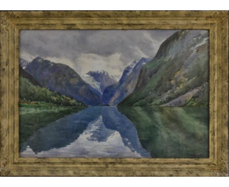 Frederick R. Fitzgerald (1869-1944)Valley Cuttingsigned, watercolour, 36cm x 54cm