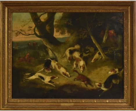 English School (19th century)Fox Hunting, Baying for Bloodoil on canvas, 69cm x 90cm 