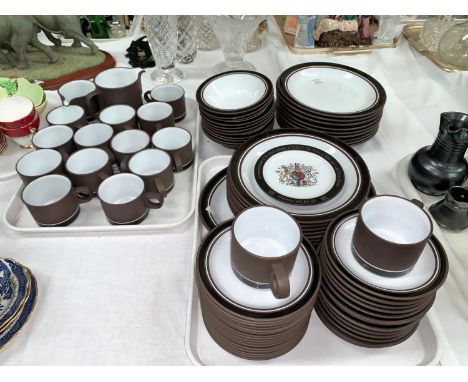 A Hornsea Pottery dinner and tea service "Contrast 1976", 16 setting, 80 pieces approx 