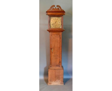 A George III Oak Longcase Clock, the brass dial inscribed Joyce Ruthen, with Roman and Arabic numerals and with corner spandr