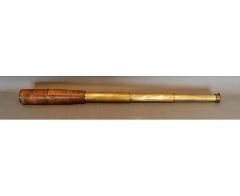 A First World War Three Drawer Brass Sniping Telescope by Negretti &amp; Zambra, 84cm long 