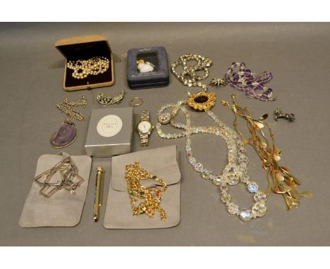 A Collection of Jewellery to include Christian Dior, a Tissot ladies wristwatch and other items 