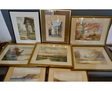 Christine M Wells, A Pair of Woodland Watercolours, together with two other pairs of watercolours, another watercolour of St 