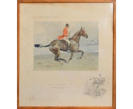 Charles Johnson Payne, 'Snaffles', 1886-1967, The Sparrow Catching Sport, coloured print signed in pencil, 46 x 42cm 