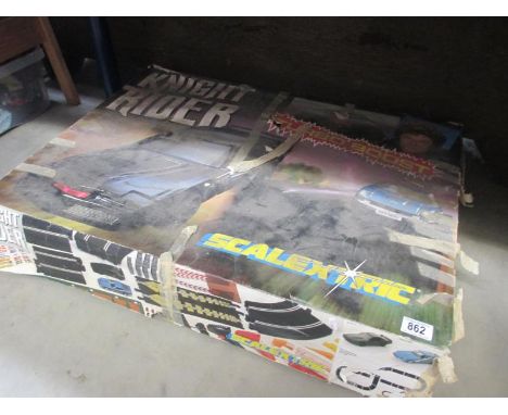A rare Scalextric Knight Rider set, completeness unknown, box is tatty