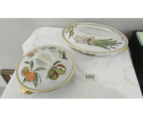 Two Royal Worcester Evesham pattern tureens.