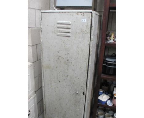 A vintage metal storage locker