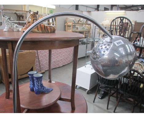 A metal standard lamp with adjustable shade Height 156cm