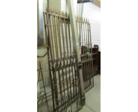 A pair of tall drive gates and a garden gate.