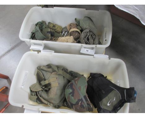2 vintage military webbing sets etc.