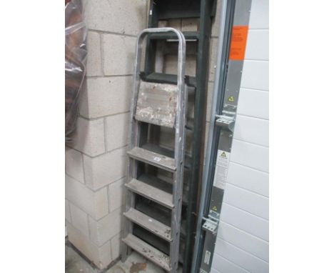 Vintage wooden and aluminium step ladders