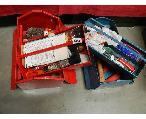 2 tool boxes and tools.
