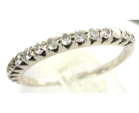 14ct gold diamond set ring, size L, 1.4g. P&amp;P Group 1 (£14+VAT for the first lot and £1+VAT for subsequent lots) 