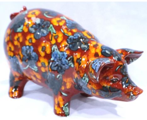 Anita Harris large Pig, L: 36 cm. No cracks, chips or visible restoration. P&amp;P Group 3 (£25+VAT for the first lot and £5+