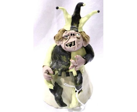 Stephen Dixon 1970s ceramic sculpture purchased from Portland Gallery Manchester, Quasimodo, signed to verso SF Dixon 79, H: 
