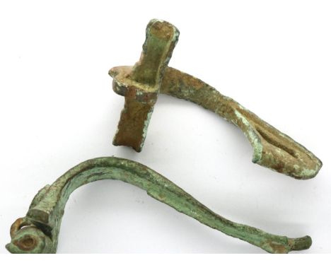 Two large Roman, 3rd century crossbow fibula. P&amp;P Group 0 (£5+VAT for the first lot and £1+VAT for subsequent lots) 