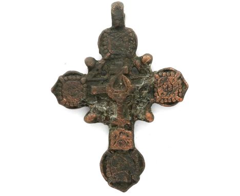 Early Crusades, Byzantine style cruciform with scripture to verso. P&amp;P Group 0 (£5+VAT for the first lot and £1+VAT for s