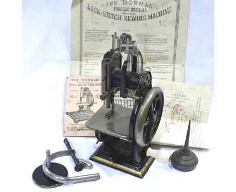 The Dorman Antique Practical Lockstitch sewing machine, with original instructions. P&amp;P Group 3 (£25+VAT for the first lo