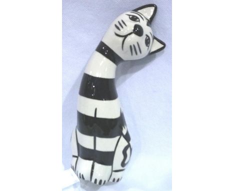 Lorna Bailey cat, Humbug, H: 18 cm. No cracks, chips or visible restoration. P&amp;P Group 1 (£14+VAT for the first lot and £