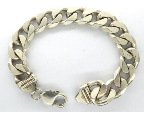 925 silver heavy bracelet, L: 20 cm, 52g. P&amp;P Group 1 (£14+VAT for the first lot and £1+VAT for subsequent lots) 