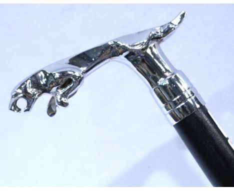 Jaguar car mascot handled walking stick. P&amp;P Group 2 (£18+VAT for the first lot and £3+VAT for subsequent lots) 