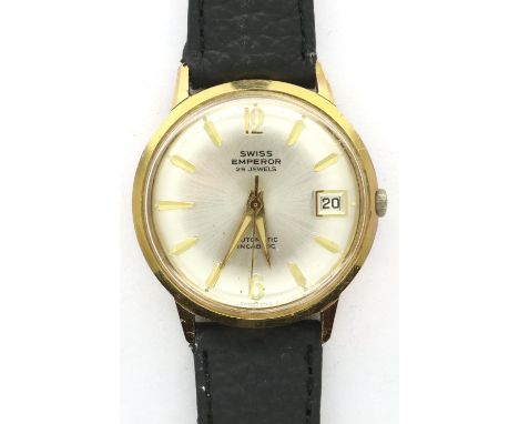 Swiss Emperor: gents vintage automatic wristwatch, working at lotting. P&amp;P Group 1 (£14+VAT for the first lot and £1+VAT 