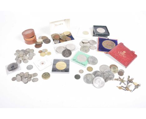 A cased bronzed Edward VII Coronation medal dated 1902Queen Victoria silver crown dated 1889, shilling dated 1897, United Sta