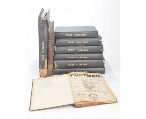 Seven volumes of "First Numbers"Each book with a first issue of magazines to include Hair dated summer 1916, Gayety, Holiday 