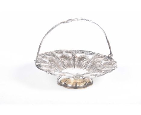 A late 19th Century electro-plated silver bread/pastry basketRaised on a pedestal lobed foot with acanthus leaf design and sw