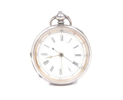 A Swiss hallmarked silver chronometer The white enamelled dial with seconds and hour dials, dustcover stamped. 