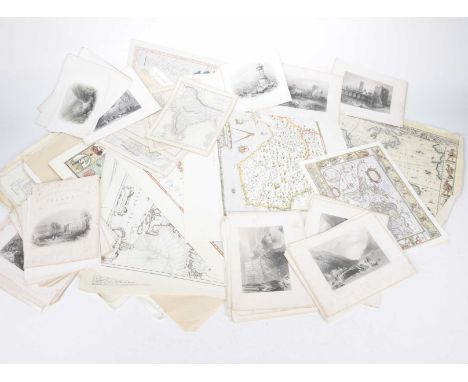 A large collection of assorted loose maps, late 18th Century to 20th CenturyViews to include maps of Dorsetshire by M & E M A