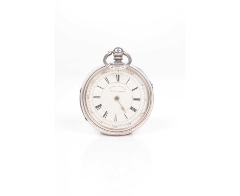 A Chester silver hallmarked chronometerEngraved verso, with white enamelled dial and hour and seconds dial, stamped 'centre s