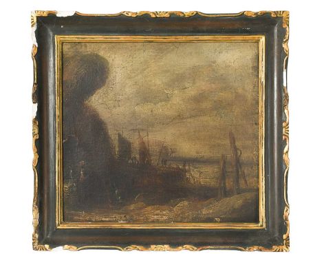 Follower of John Constable A beach scene, possibly Brightonoil on canvas laid on panel31.5 x 34cm41 x 44cm framed