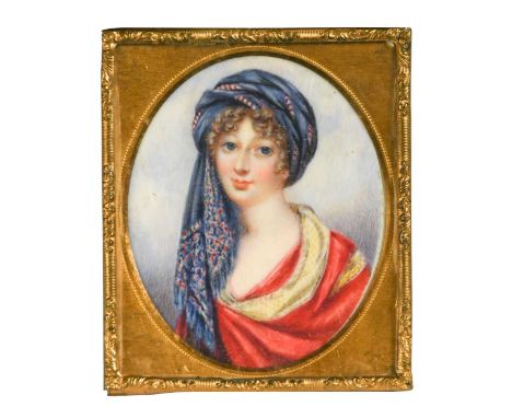 English School (19th century)  Portrait miniature of a lady, believed to be Clementina Dundas Bruce (1785-1861), daughter of 