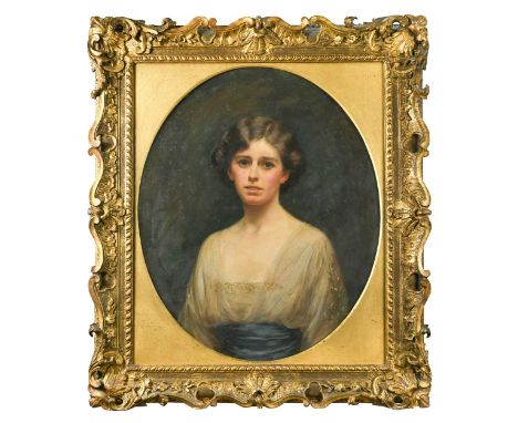 Albert Henry Collings RBA RI (British, 1868-1947) Portrait of a lady in a white dress, a member of the Leatham familysigned '