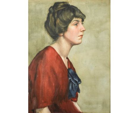 British School (early 20th century) Portrait of a ladywatercolour46 x 34cm