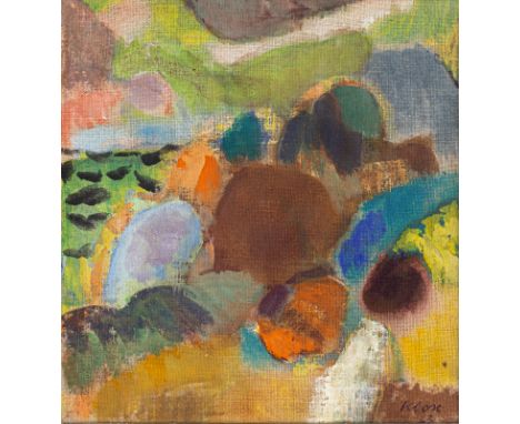 Klose, PaulHanau, 1912 - Wetzlar, 198221 x 20 cm, R.Landschaft. Öl auf Leinwand, auf Karton aufgelegt. In Öl unten rechts sig