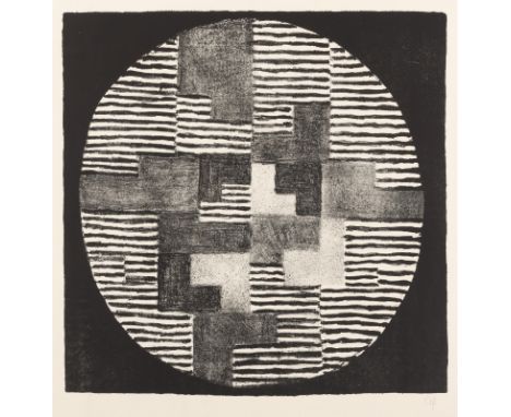 Fleischmann, AdolfEsslingen, 1892 - Stuttgart, 1968Blattgröße: 60 x 59 cm, o. R.Ohne Titel. Serigraphie auf Papier. In Bleist