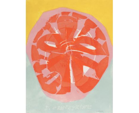 Grieshaber, HAPRot an der Rot, 1909 - Reutlingen, 198167 x 52 cm, o. R."St. Pan's Syrinx", 1969. Farbholzschnitt auf Japanpap