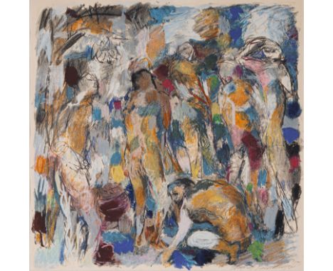 Henninger, ManfredBacknang, 1894 - Stuttgart, 198654 x 54 cm, R.Badende, 1973. Farbserigraphie auf Bütten. In Bleistift unten