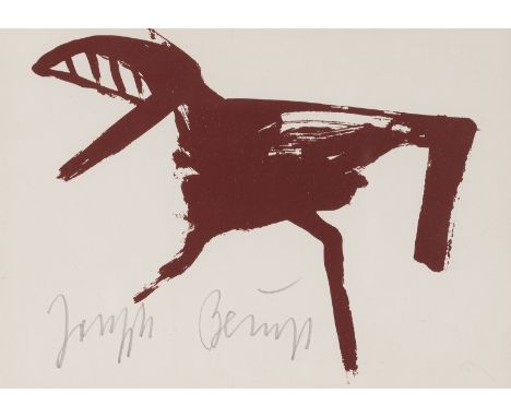 Beuys, JosephKleve, 1921 -  Düsseldorf, 198510 x 14,5 cm, R."Zeichen aus den Braunraum", 1984. Serigraphie in Braun auf Karto