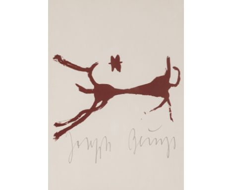 Beuys, JosephKleve, 1921 -  Düsseldorf, 198514,5 x 10,5 cm, R."Der Schamane", 1984. Serigraphie in Braun auf Karton. Postkart