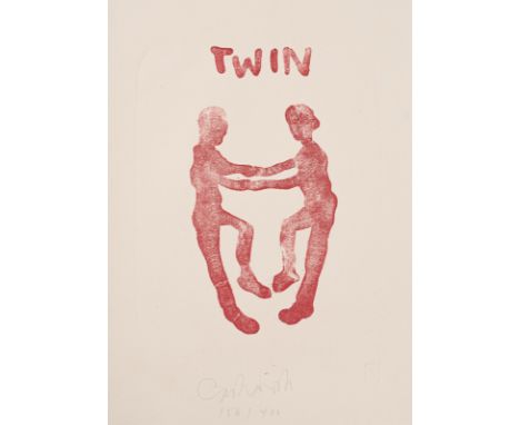 Nicolai, CarstenKarl-Marx-Stadt, 1965Buchformat: 29,5 x 21,2 x  0,7 cm"Twin", 1996. Farblithografie auf Bütten, eingelegt in 