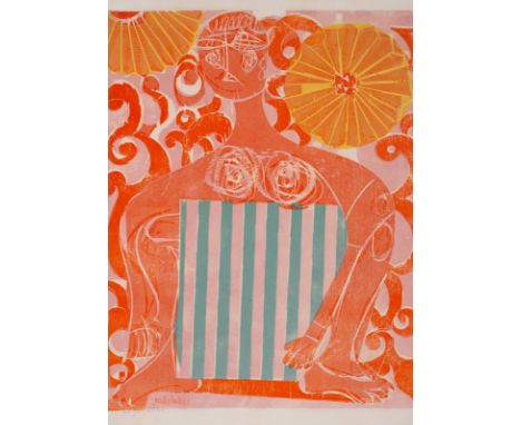 Grieshaber, HAPRot an der Rot, 1909 - Reutlingen, 1981Blattgröße: 85 x 59,8 cm; 76,8 x 58,7 cm, R."Miniröckchen", 1969. Farbh