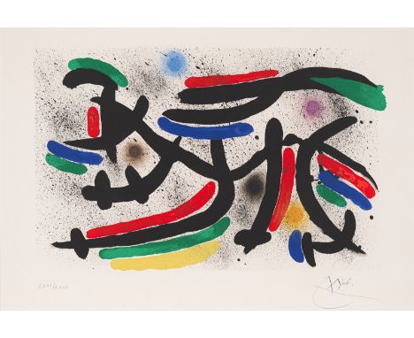 Miró, JoanBarcelona, 1893 - Palma de Mallorca, 198332 x 51 cm, R.Ohne Titel, 1972. Farblithografie auf Bütten aus der Folge "