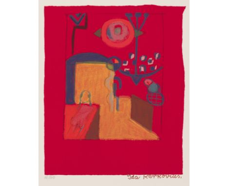 Kerkovius, IdaRiga, 1879 - Stuttgart, 1970Blattgröße: 60,5 x 43,2 cm; 31 x 26 cm, o. R."Interieur", 1967. Farbserigraphie auf