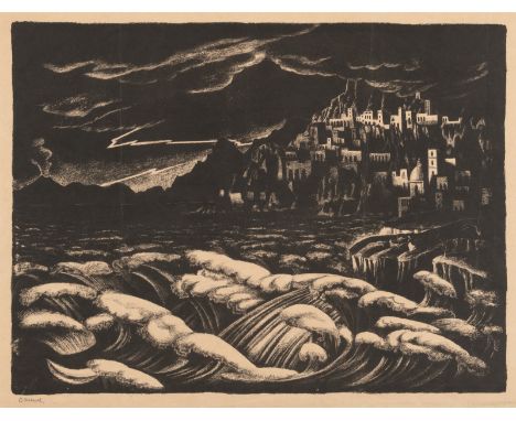 Mense, CarloRheine/Westfalen, 1886 - Königswinter, 196535 x 45 cm, o. R."Küstenlandschaft bei Ischia", 1925. Lithografie auf 