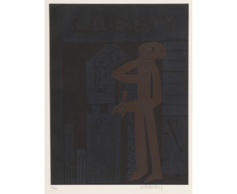 Grieshaber, HAPRot an der Rot, 1909 - Reutlingen, 1981Blattgröße: 39 x 29,6 cm; 29 x 22,3 cm, o. R."Liberty", 1965. Farbholzs