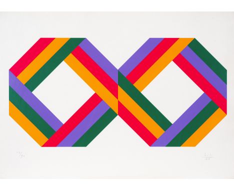 Bill, MaxWinterthur, 1908 - Berlin, 1994Blattgröße: 60 x 83 cm, R.Geometrische Komposition, 1976. Farbserigraphie auf Papier.